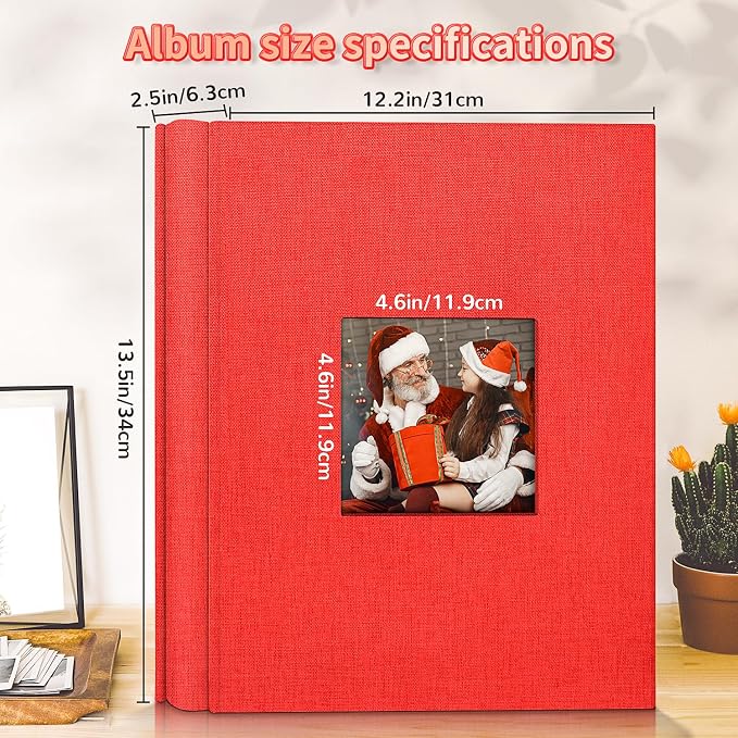 Artfeel Photo Album 4x6 with 600 Pockets,Slip-in Picture Albums,Linen Cover Memory Book with Front Window,White Page Vertical Photo Book for Wedding,Family,Anniversare,Baby,Vacation - Image 3