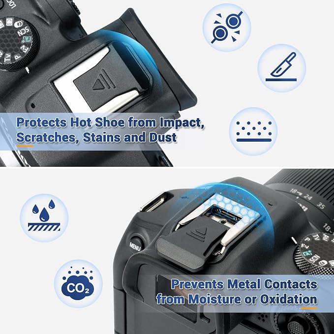JJC 2-Pack Hot Shoe Cover Cap for Canon R50 R10 R8 R7 R6 Mark II R5 Mark II | Replaces Canon ER-SC2, for Canon EOS R50 R10 R8 R7 R6 V R6 Mark II R5 Mark II R5C R3, Anti-Scratch & Dustproof - Image 4