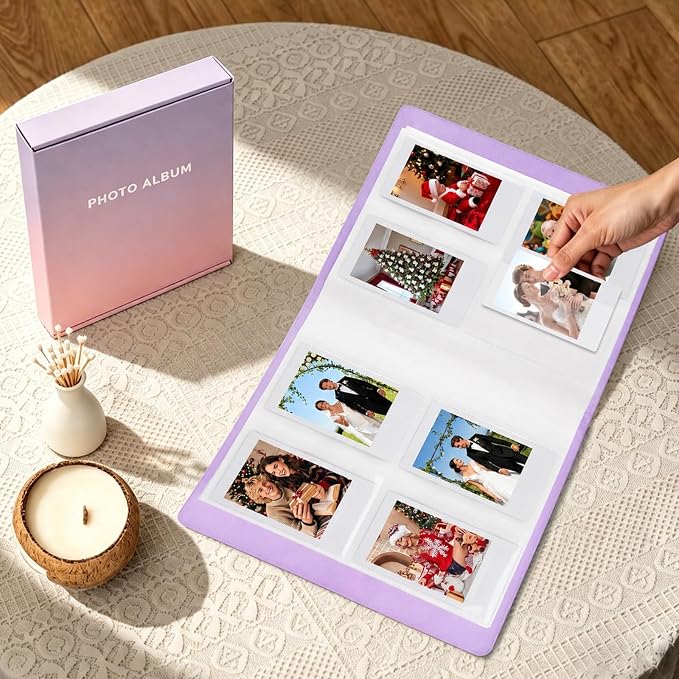 320-Pocket Photo Album for Polaroid 2x3" & Instax Mini Photos Purple | Gift-Ready Packaging, Beautiful Photo Book, Safely Keep Your Wedding-Anniversary-Birthday-Travel Memories or Mini Cards - Image 7