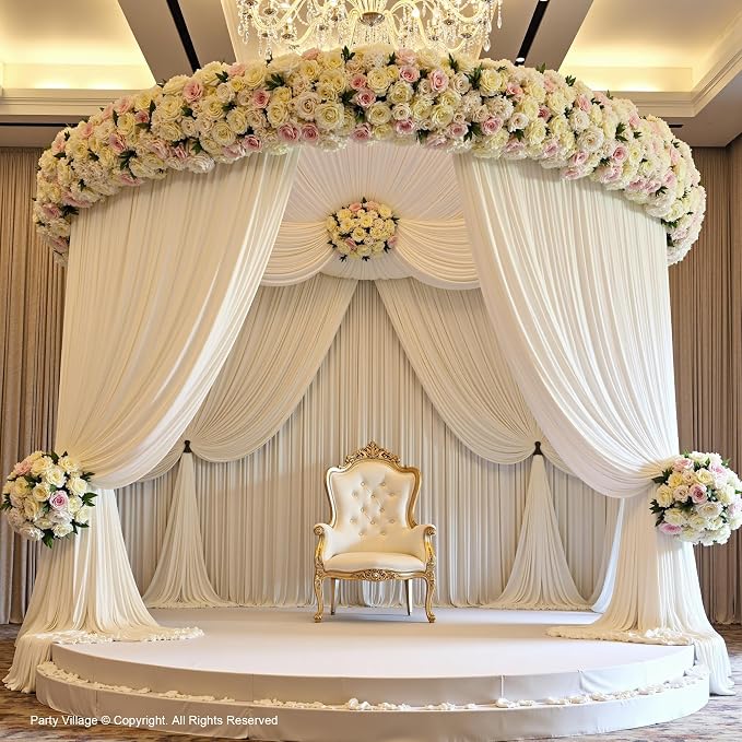 60x12 ft White Backdrop Curtains for Weddings Parties, Birthdays and Photos - Image 7