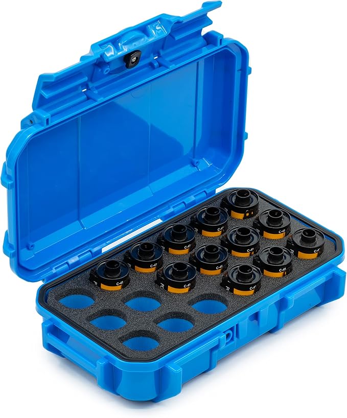 Evergreen 35mm Film Storage Case | Holds 18 Rolls | Preserve and Protect Your Film | Waterproof, Crushproof, & Freezer-Safe (Film Not Included) (Blue) by EvergreenCases