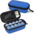 WOMACO Daily Contact Lens Case, Hard Shell Portable Contact Lens Travel Box for Disposable Daily Lenses, Left Right Separated Contact Lens Storage Organizer with Mesh Pocket (Blue, for 40 pieces) by WOMACO