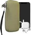 kwmobile Universal Phone Pouch Size L - 6.5" - Neoprene Smartphone Pouch with Zip - Water-Repellent Mobile Phone Case - Sleeve in Gray Green by kwmobile