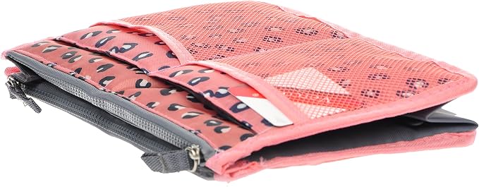 Vercord Purse Organizer Insert for Handbags Bag Organizers Inside Tote Pocketbook Women Nurse Nylon 13 Pockets Pink Leopard Small - Image 5