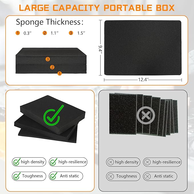 13 Inch Hard Carrying Storage Case | Ideal for Microphone & Camera Gear Transportation, DJ Mixer Case with Customizable Pre-Diced Foam, 13 X 10 X 5.5 Inch, Black - Image 6