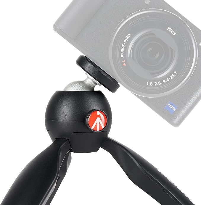 Manfrotto MTPIXIMII-B, PIXI Mini Tripod with Handgrip for Compact System Cameras, for DSLR, Mirrorless, Video, Made in Italy, Technopolymer and Aluminum, Black - Image 7