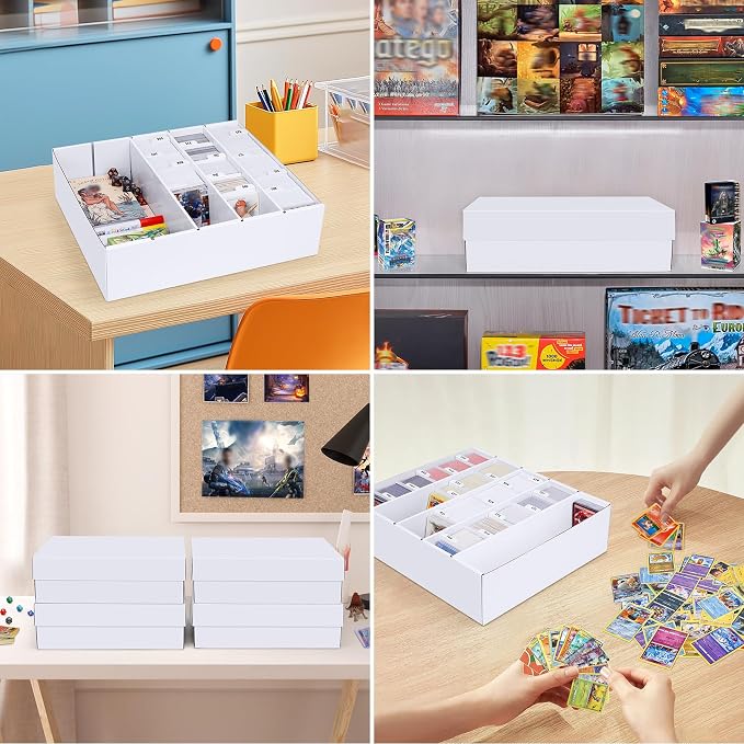 5-Row Trading Card Storage Box, 4-Pack with Divider for MTG & Sports Cards | Durable Cardboard Card Holder for Bulk Collections, Storing Magic, TCG, Football, Basketball, and Game Cards - Image 6