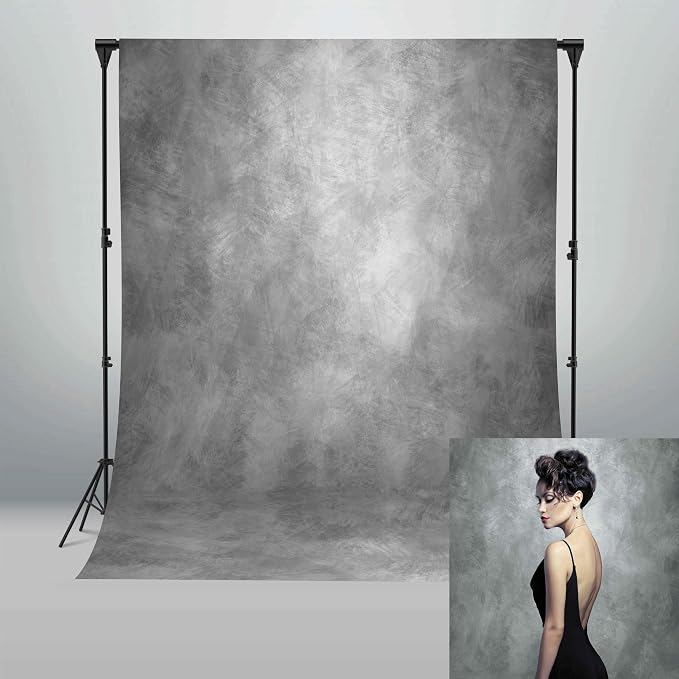 8x12ft Light Grey Abstract Textured Photography Backdrop for Professional Studio Backgrounds Gray Photo Backdrop Prop Portrait Photo Backdrops for Photoshoot Backdrop Curtains Rod Pocket on Top by Naykaly