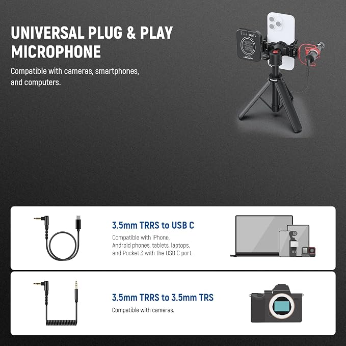 NEEWER Basics PA050 Vlogging Kit for iPhone Android Phone for YouTube TikTok Streaming Video Recording, Selfie Stick Tripod + Microphone + LED Fill Light, Youtuber Starter Content Creator Essentials - Image 5