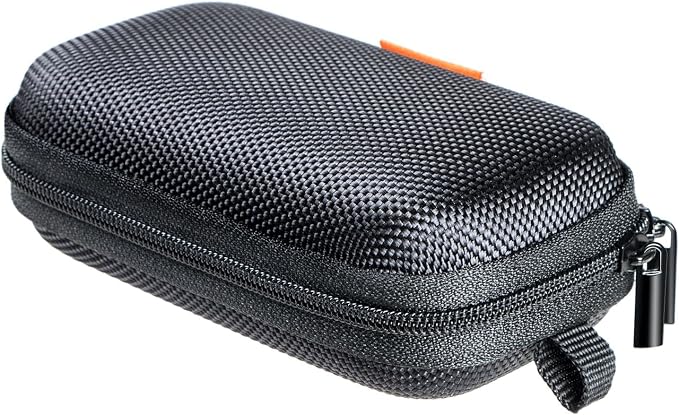 Small Hard EVA Case, Portable Earbud Zipper Pouch with Mesh Pocket,Black | Universal Carrying Bag for Headset, Earphone, Flash Drive, Charging Cable, Key, Durable Exterior by GLCON
