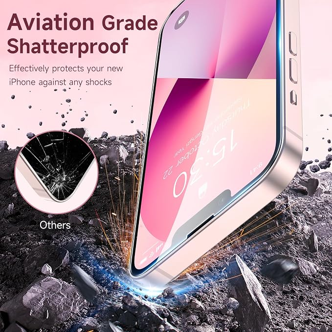 Fotbor for [3 Pack] iPhone 16e/13/13 Pro/14 Screen Protector Glass, 9H Tempered Glass Case Friendly HD Film Accessories iPhone 16e 13 13Pro 14 6.1" - Image 5