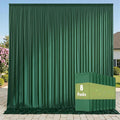 40ft x 10ft Wrinkle Free Hunter Green Backdrop Curtains for Parties, 8 Panels Polyester Green Photo Backdrop Drapes for Wedding Jungle Birthday Party Photography Background Stand by ENJOYYOURPARTY