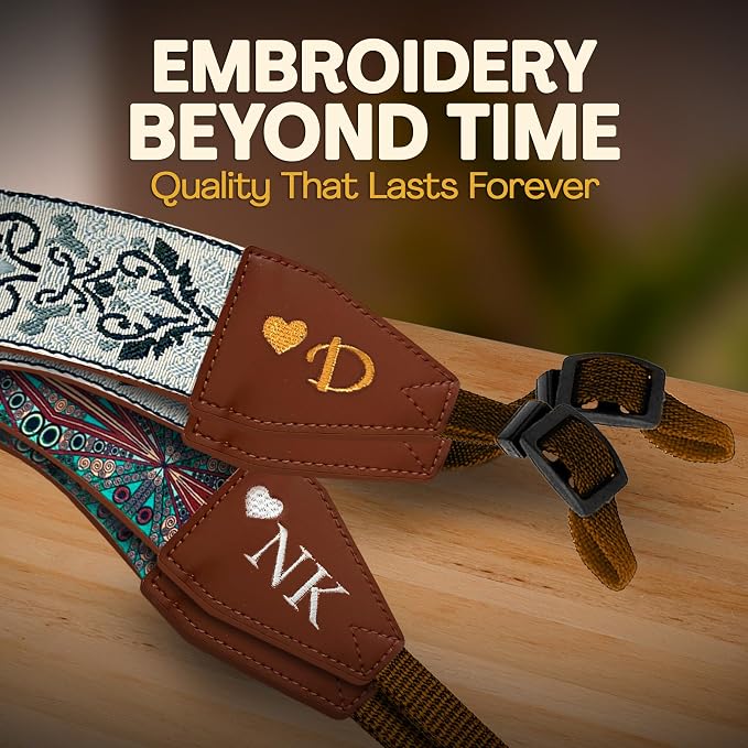Art Tribute Custom Retro White Camera Strap - Add Your Text and We Make It Especially For You Get Your Own Personalized Gift Camera Strap, No Shipping Cost! - Image 3