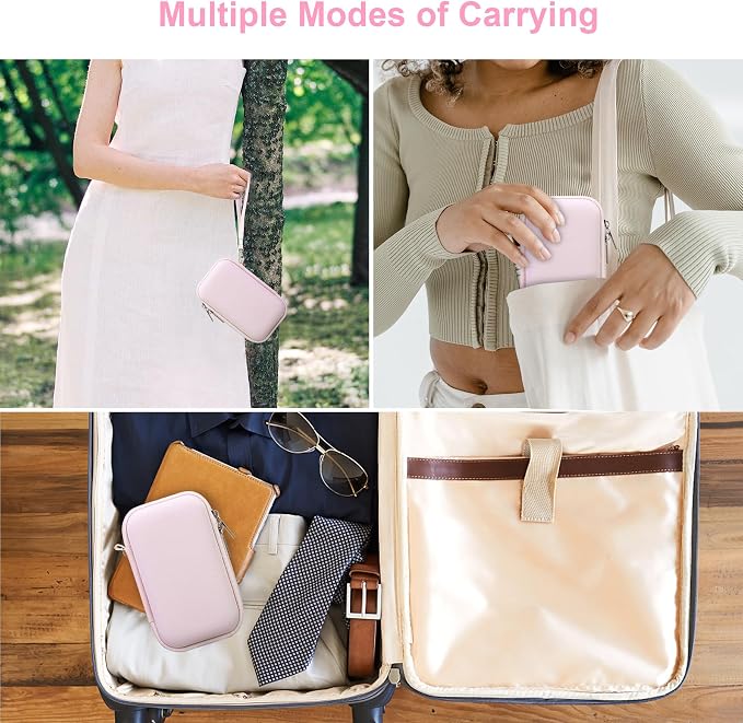 Canboc Camera Case for Canon PowerShot G7 X Mark III/G7X Mark II,Jelly Pink | For SX740/ SX730/ G7X3 Carrying Camera Bag, Zipper Mesh Pocket fits USB Cable, Batteries - Image 3