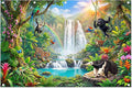 Fabric 12x8ft Rainforest Wild Animals Backdrop Jungle Safari Banner | Summer Tropical Scenery Waterfall Photography Background, School Event Party Decorations, Classroom Photo Props, Polyester by ZTHMOEBACKDROP