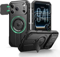 Dexnor for iPhone 17 Pro Case, [Built-in Flip Camera Cover & Camera Control Cover & Kickstand], Compatible with MagSafe, Heavy-Duty Rugged Shockproof Magnetic Phone Cover, 6.3 inch Black by Dexnor