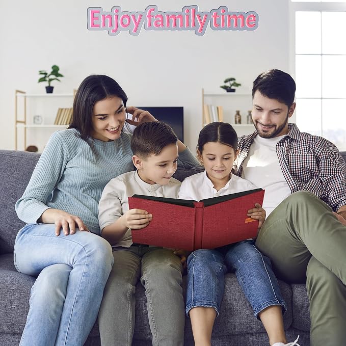 Popotop 4x6 Photo Album 1000 Pictures, Linen Hardcover, Reinforced Spine | Extra-Large 1000-Photo Capacity, Acid-Free PP Slip-In Pockets, 5 Photos per Page, Black Inner Pages, No Memo Space - Image 6