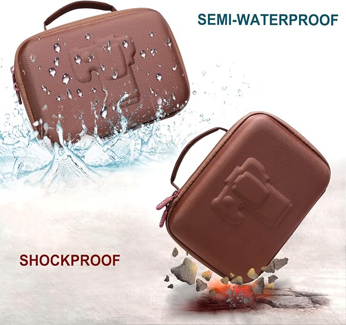 Small Camera Case Bag for Canon EOS Rebel T7/R50//R100 DSLR Camera Brown | Hard Carrying Travel Case for Canon EOS Rebel T7/R50//R100/R6 Mark II/R8/R6 Mark III/R50 V/T6/R10/R5 Mark II DSLR SLR Camera - Image 5