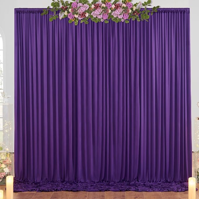 10x8 ft Wrinkle Free Purple Backdrop Curtains for Parties, Tihck Fabric Backdrop Drapes for Mermaid Birthday Wedding Photography Background Baby Shower Home Decor by ENJOYYOURPARTY