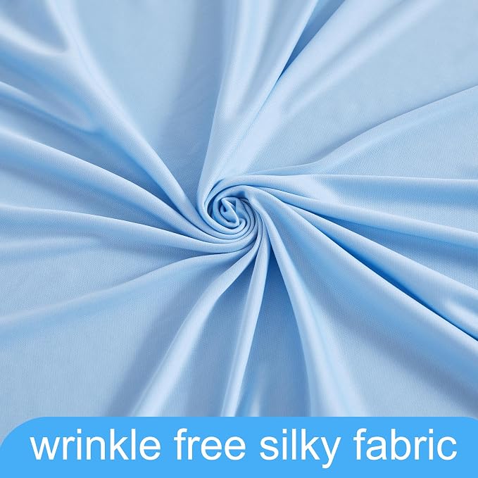 8 Panels Baby Blue Backdrop Curtain for Baby Shower Parties Wrinkle Free Light Blue Curtains Backdrop Drapes Fabric Decoration for Birthday Party Photography 40ft x 10ft - Image 6