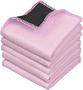 Eco-Fused Microfiber Cleaning Cloths Double-Sided - 5 Pack - 6.6 x 6.2 inch - Microfiber and Suede Cloth for Smartphones, LCD TV, Tablets, Laptop Screens, Camera Lenses (Pink) by Eco-Fused
