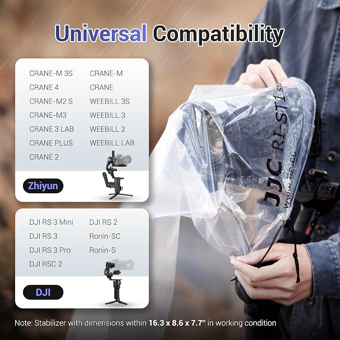 2PCS Clear Stabilizer Rain Cover for RS 4 Pro RS 4 3 Mini Gimbal Stabilizer | Waterproof,PE Material,Dust-Proof,Below 16.3x8.6x7.7,for RS4 RS3 Mini Pro RSC 2 RS2,Ronin-SC S Weebill 3S Crane M2S & More - Image 2
