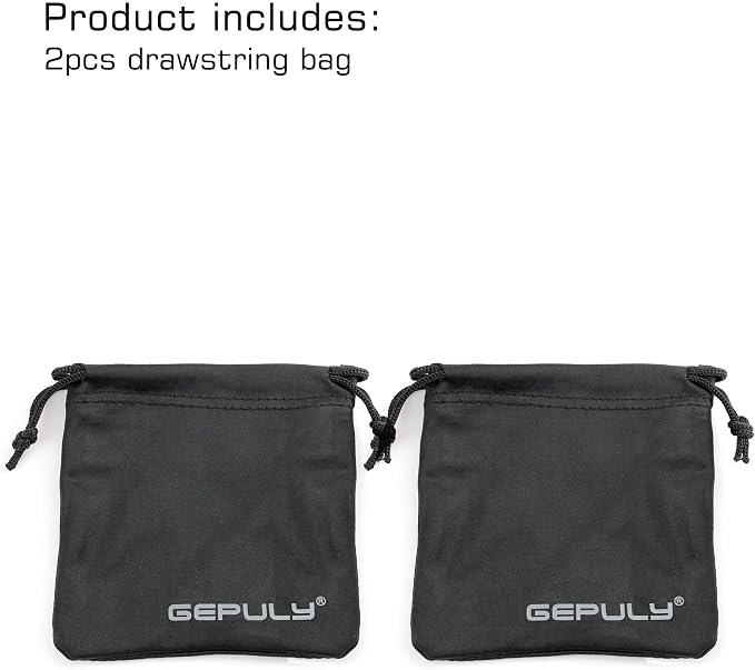 GEPULY 4 Pocket Camera Lens Filter Drawstring Bag Dustproof Storage Pouch | 4-In-1 2 Pack Soft Pouch 11CM,Hold Filters&Batteries In Separated Layers,Double As Microfiber Wipe,Shield From Sand&Scratches - Image 6