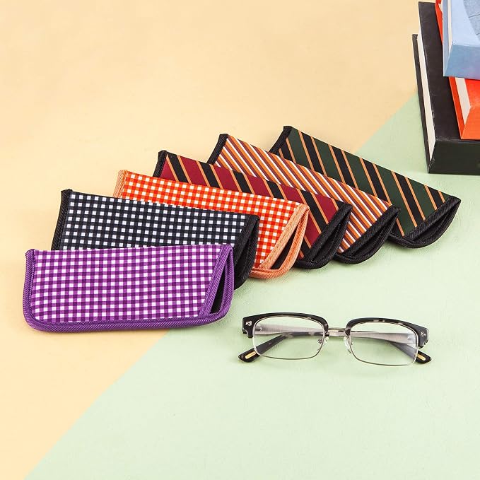 TRIUMPH VISION 3 Pack Reading Glasses Pouch Soft Case Eyeglass Sleeve Slim | Alternative to Bulky Case in bag, Lightweight Lined Padded Protect Optical lens Slip in, Cute Pattern Portable for Daily Use - Image 2