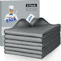 MR.SIGA Ultra Fine Microfiber Glass Cleaning Cloths, Pack of 6 | Lint free window cleaning cloths, ultra fine microfiber polishing cloths, 34 x 39 cm(13.3 x 15.3 inch) by MRSIGA