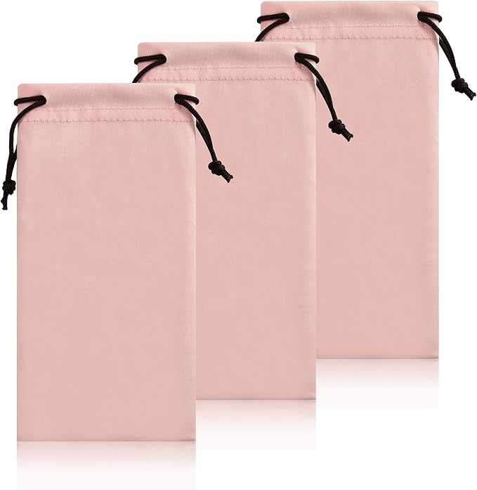 TRIUMPH VISION Glasses Case Soft Eyeglass Case Sunglass Pouch Cloth 3 Pack | Thick Microfiber Pouch Drawstring Pouch Eye Glass Bag Sunglasses Sleeve Storage, Lens Protection Cover,Cleaning Lens Screen by TRIUMPHVISION