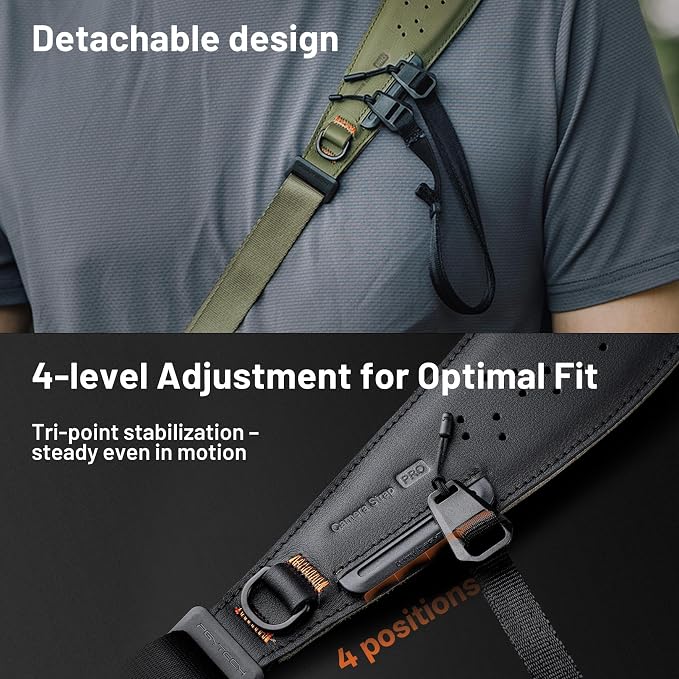 PGYTECH Brown Camera Strap Pro, Single Camera Harness w Underarm Strap | Professional Camera Shoulder Strap Crossbody w QR, Leather Ergonomic Padded Neck Strap for DSLR/Mirrorless for Photographers - Image 6