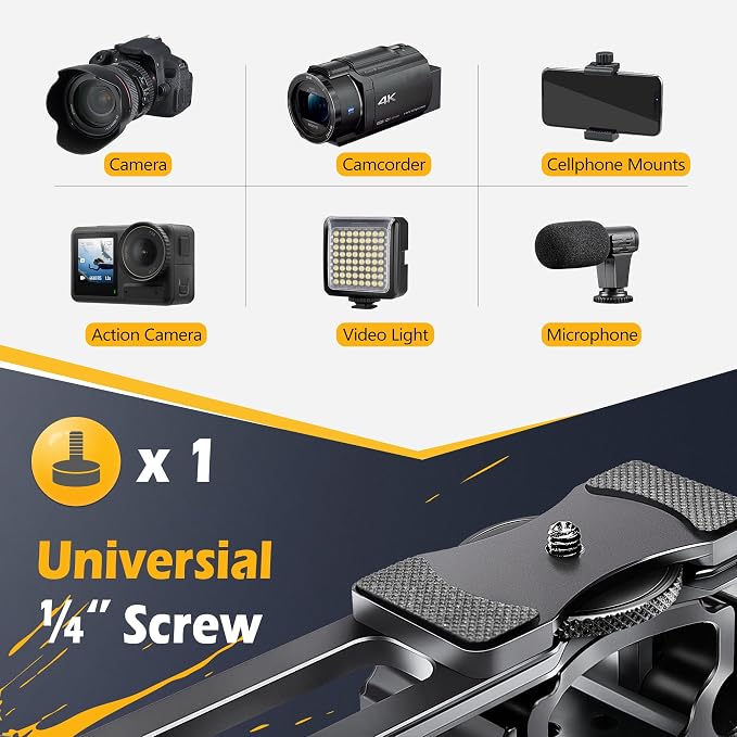 Zeadio Camera Video Rig Cage, Aluminum Filmmaking Movie Making Kit with Top Handle & Arca Type Base, Compatible with All DSLR Camera and Camcorder - Image 5