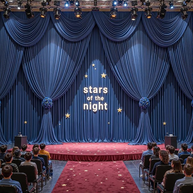 40ftx10ft Wrinkle Free Navy Blue Backdrop Curtain - 10 Feet Photography Backdrop Drapes, Silky Polyester Back Drop Cloth for Wedding Baby Shower Balloon Arch Background - Image 2