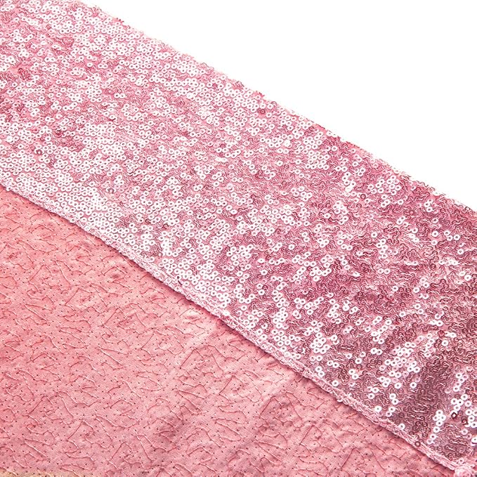 SquarePie 8x10ft Fuchsia Pink Sequin Backdrop, High Density Non-Transparent Glitter Curtain for Photography, Birthday, Wedding Party Decorations, Thick Solid Background with 4" Rod Pocket, 1 Panel - Image 9