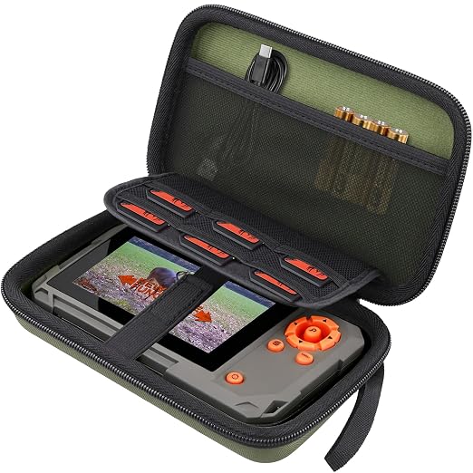 Flaxune Hard Travel Case for Wildgame Innovations Trail Pad VU60 SD Monitor | Shockproof, With Handle, Hard Shell Exterior, Storage Compartment, Portable Carrying Box, Dark Green Case by Flaxune