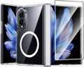 FNTCASE for Samsung Galaxy Z Fold 8 Case, Fit for Magsafe, Hinge Protection | Screen Protector, Translucent Matte Magnetic Back, 18FT Military Grade Drop Proof, Protective Phone Cover, Clear by FNTCASE
