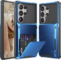 Foluu Wallet Case for Samsung Galaxy S26 Ultra with Card Holder, 5 Credit Hidden Card Slot Flip Cover Dual Layer Protective Hard PC Back & Soft TPU Bumper Case for Galaxy S26 Ultra 2026 (Blue) by Foluu
