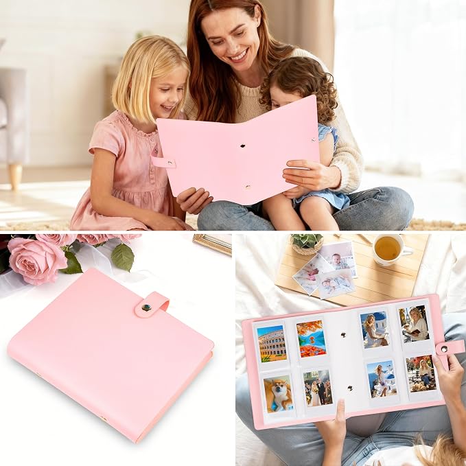 320 Pockets 2x3 Inch Photo Album for Polaroid & Instax Mini Pictures, Pink | PU Leather Cover, Gift Box Packaging, Acid-Free Pages, With Snap Closure, Securely Hold all Your Precious Instant Snapshots - Image 8