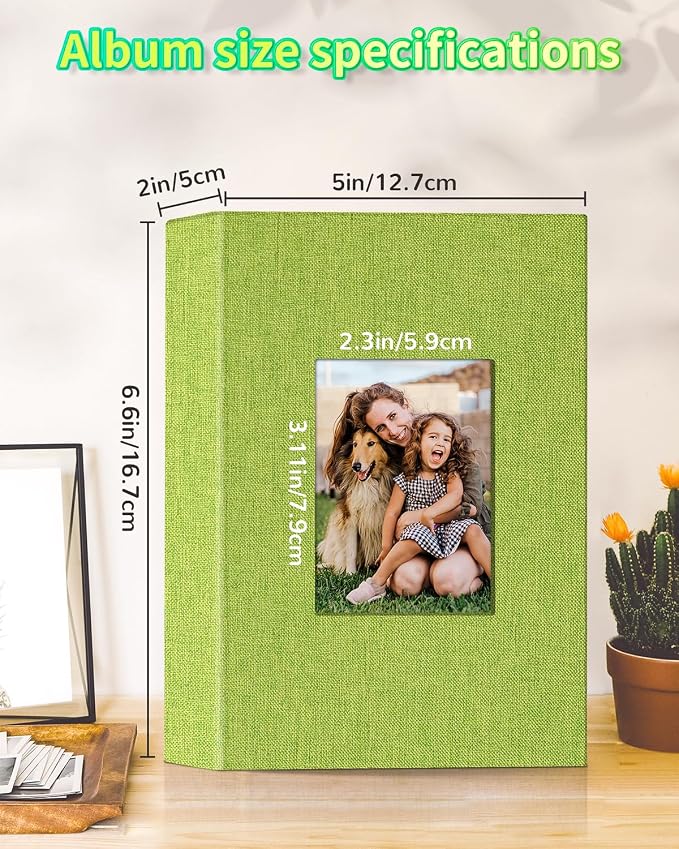 Artfeel Photo Album 4x6 with 100 Pockets,Slip-in Picture Albums,Linen Cover Memory Book with Front Window,White Page Vertical Photo Book for Wedding,Family,Anniversare,Baby,Vacation - Image 3