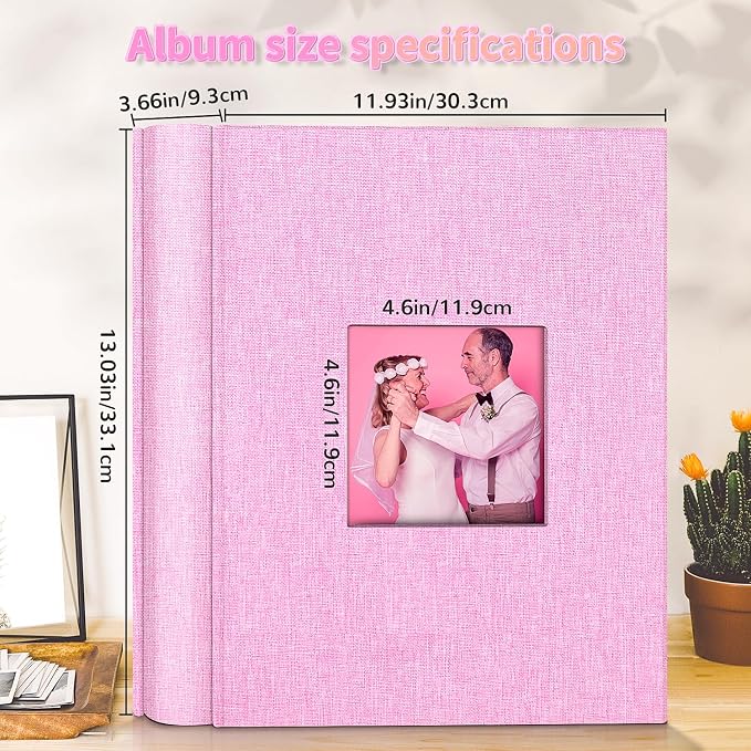 Artfeel Photo Album 4x6 with 1000 Pockets,Slip-in Picture Albums,Linen Cover Memory Book with Front Window,White Page Vertical Photo Book for Wedding,Family,Anniversare,Baby,Vacation - Image 3