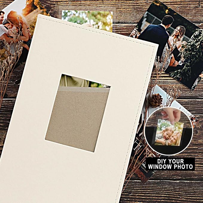 Ywlake Photo Album 4x6 300 Pockets, Leather Photo Albums Holds 300 Horizontal Only Pictures Beige - Image 3
