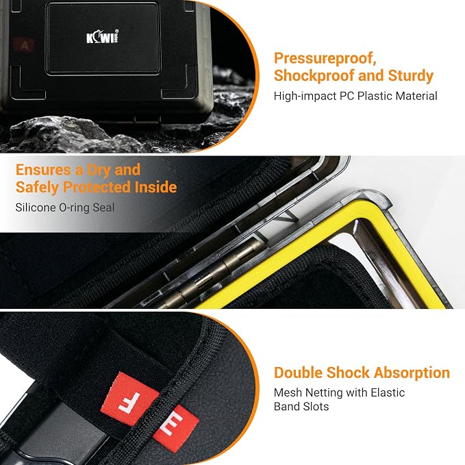 JJC Hard Flash Drive SD Card Case Holder for 16 USB Type A/C & 30 SD Cards | Water-Resistant & Shockproof Thumb Drive Storage Case, PC Shell with Snap Closure, Double-sided Flap & Elastic Slots Design - Image 3