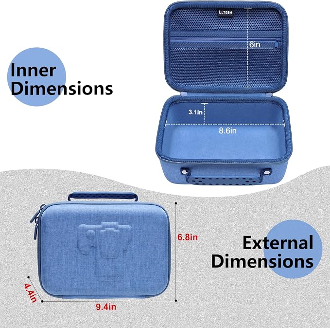 Small Camera Case Bag for Canon EOS Rebel T7/R50//R100 DSLR Camera Blue | Hard Carrying Travel Case for Canon EOS Rebel T7/R50//R100/R6 Mark II/R8/R6 Mark III/R50 V/T6/R10/R5 Mark II DSLR SLR Camera - Image 2
