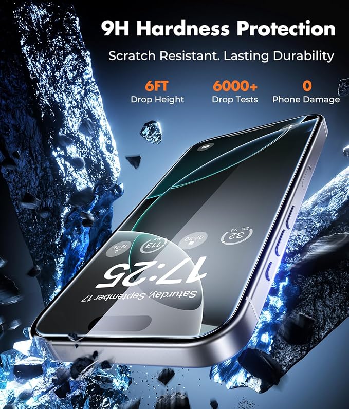 UNBREAKcable iPhone 16 Pro Max Screen Protector & Camera Lens Protector | Upgraded Dual-Tempered Glass with Military-Grade 9H Hardness, 3-Pack,HD Clarity, Anti-Fingerprint, Case Friendly, Fits 6.9'' - Image 3