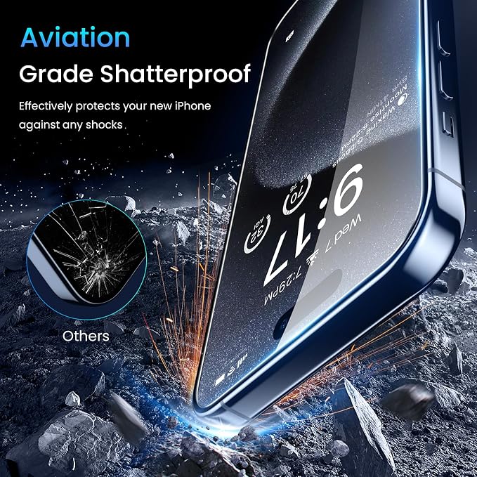 Fotbor [3+3 Pack for iPhone 15 Pro Privacy Screen Protector & Camera Lens Protector, Privacy Screen iPhone 15 Pro, Anti Spy Private Tempered Glass Easy Installation Kit 6.1 Inch Accessories - Image 4