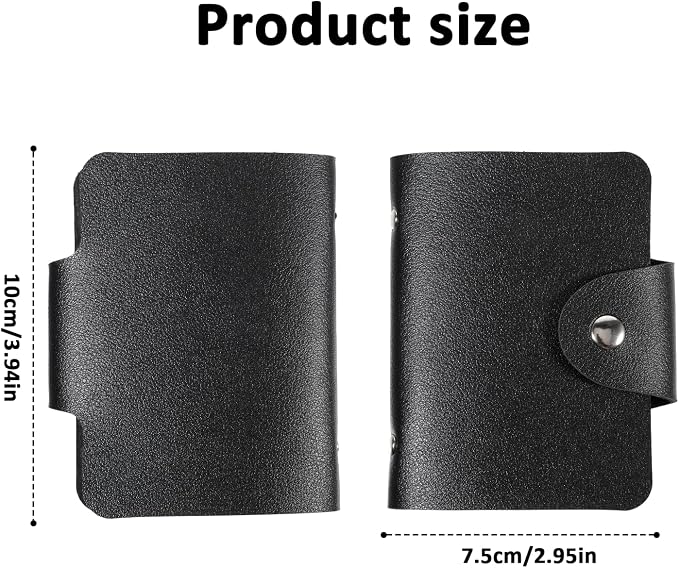 PU Leather Credit Card Organizer Slim (24 Small Cells for Memory Cards) Business Credit Card Book, Black Wallet Holder for Men Women, RFID Blocking Sleeve, Debit Cards Protector Organizer - Image 2