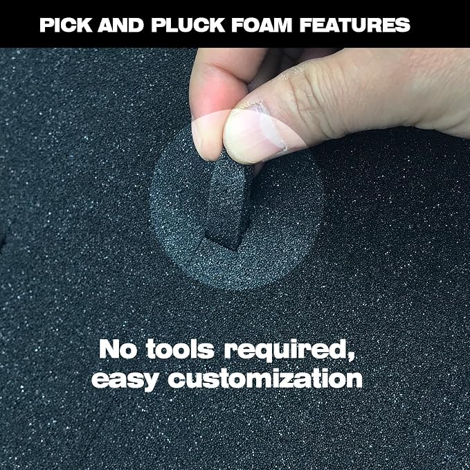 KYHSOM 4 Pack Pick and Pluck Foam 16x12x2 Inch - Pre-Cubed Cell Polyurethane Sheets for Tool Box, Camera, Craft and Protective Case Liner Organizer - Image 4