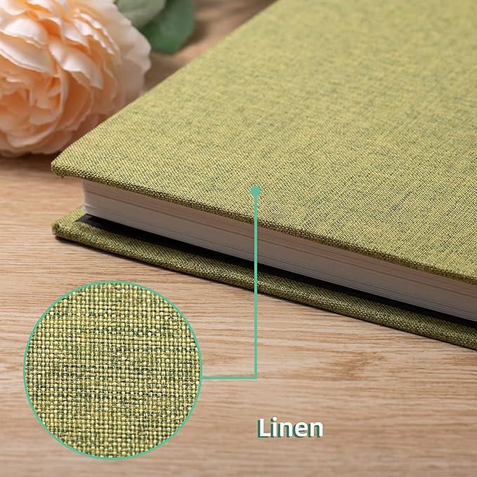 Large Photo Album Self Adhesive Scrapbook Album for 4×6 5×7 8×10 Pictures DIY Magnetic Linen Cover Album 40 Pages for Family Wedding Gifts with Metal Pen and Plastic Board - Image 4
