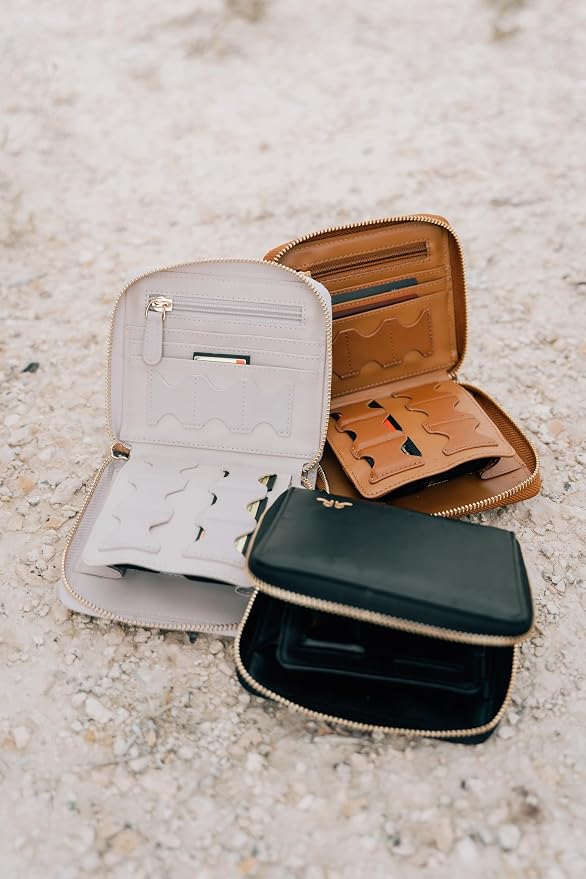 Compact Memory Card Holder & Battery Organizer Slim Travel Case with Secure Pockets for SD, MicroSD, and Camera Batteries Durable Protective Storage Wallet for Photographers On-The-Go – Brown - Image 2