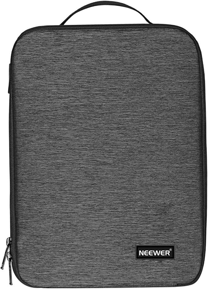 NEEWER NW140S Waterproof Camera and Lens Storage Carrying Case | 8.7"x5.9"x12.6", Soft Padded Bag, Compatible with Canon Nikon Sony DSLR, 4 Lens or Flash, Trigger, Battery Accessories (Grey) - Image 6